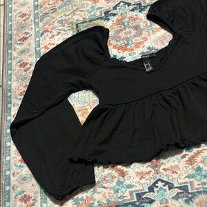 Y2K Forever 21 Black Peplum Blouse